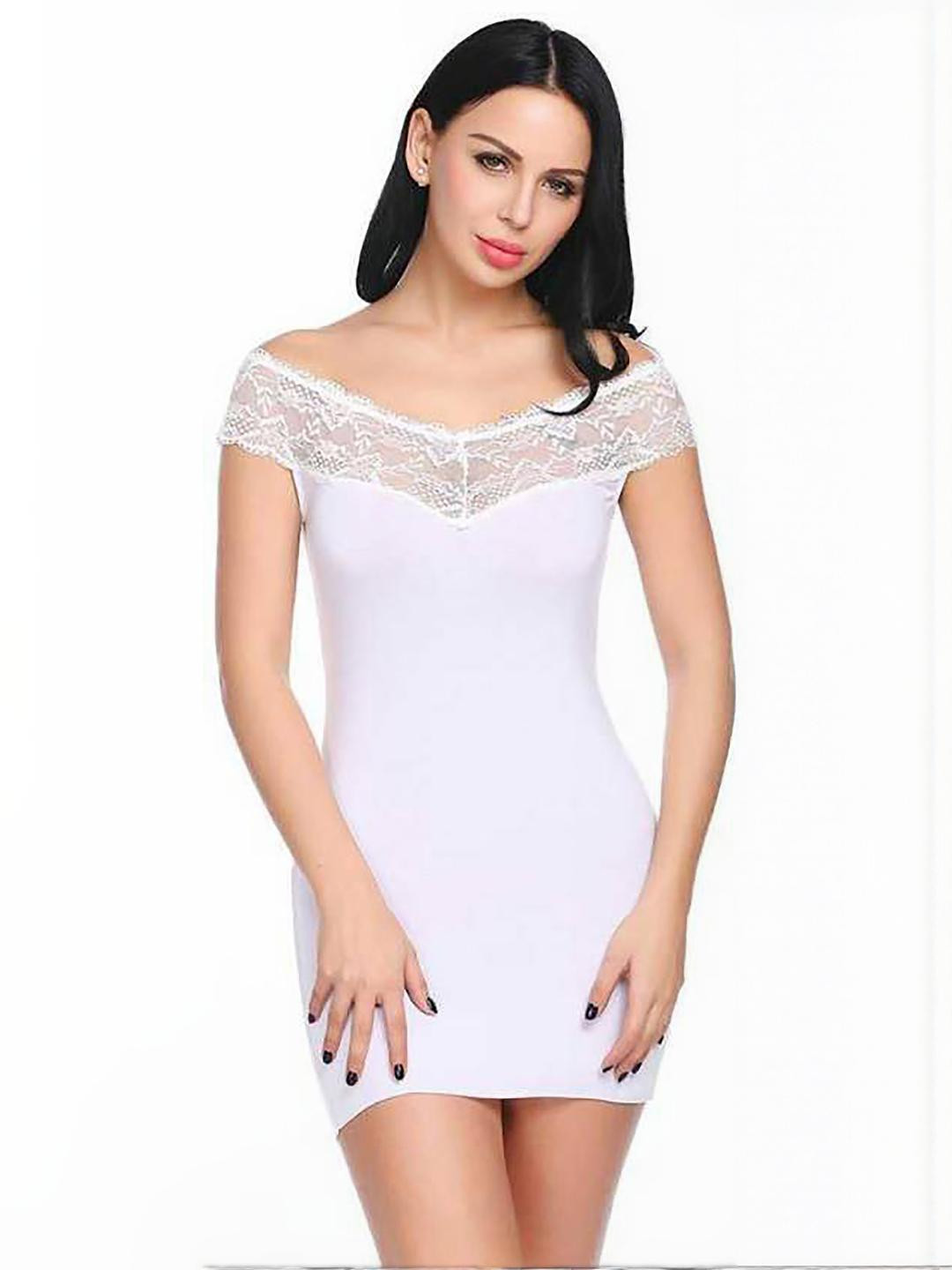 Women Purple,Pink,White Net Lace Baby Doll Hot Nighties Honeymoon Dress Newly Married Couples
