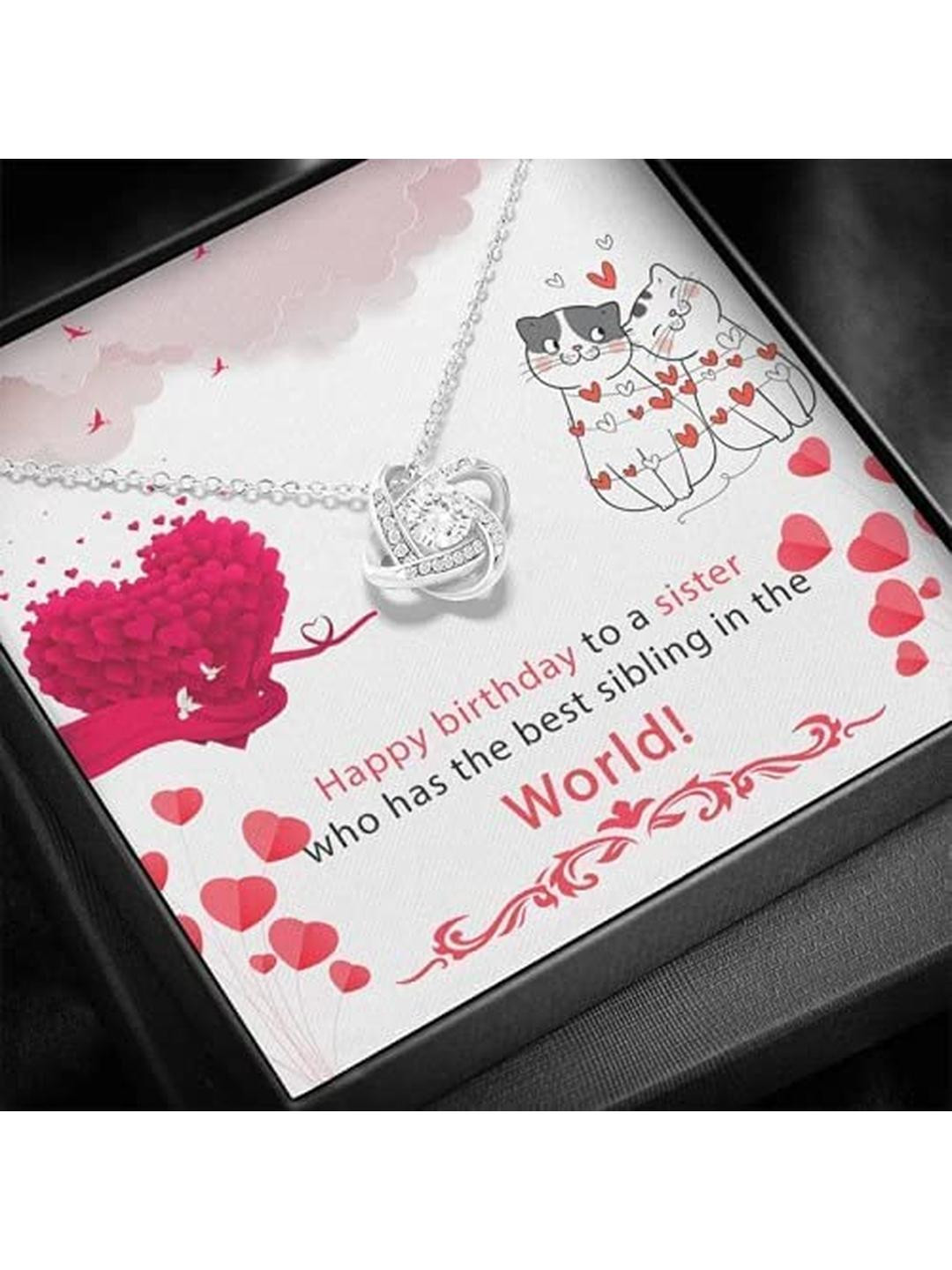Sterling Silver Happy Birthday Sister| Necklace to Gift Women & Girls | With Certificate of Authent