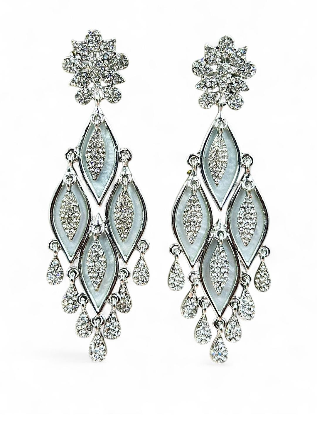 ANTIQUE JEWELLERY Silver Chandelier Earrings