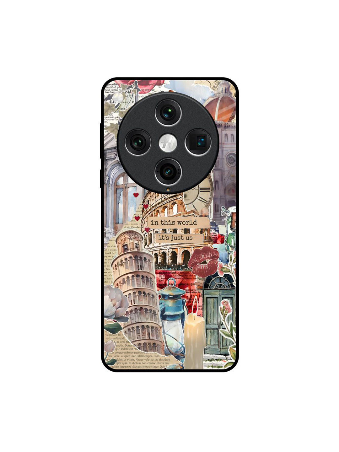 QRIOH Italian Vibes Glass Case for Oppo Find X8 Pro Back Case Mobile Accessories