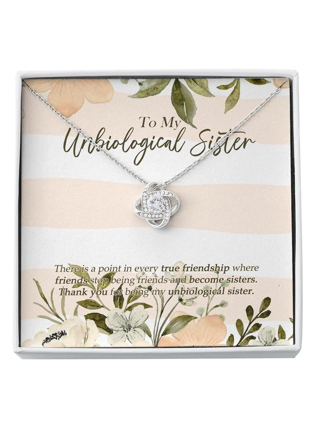 Silver Gift Sister Necklace, For My Bonus Sister Christmas Gift For Bonus Sister, Gift For My Best