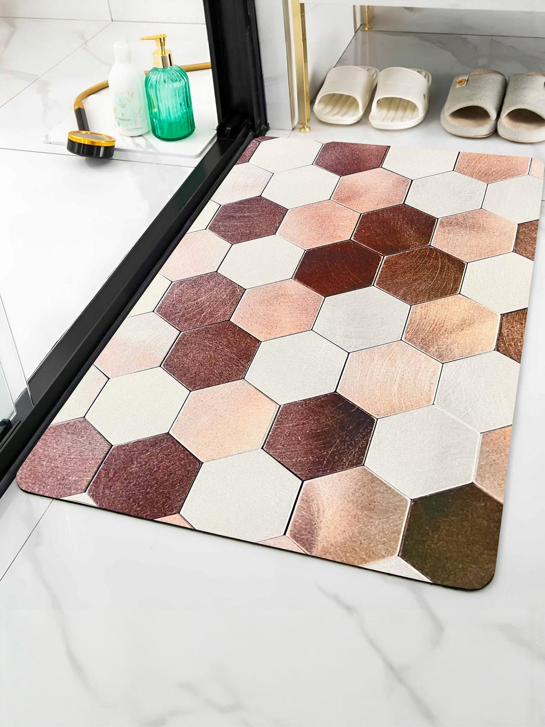 IVAZA Rose Gold Bathroom Door Mat