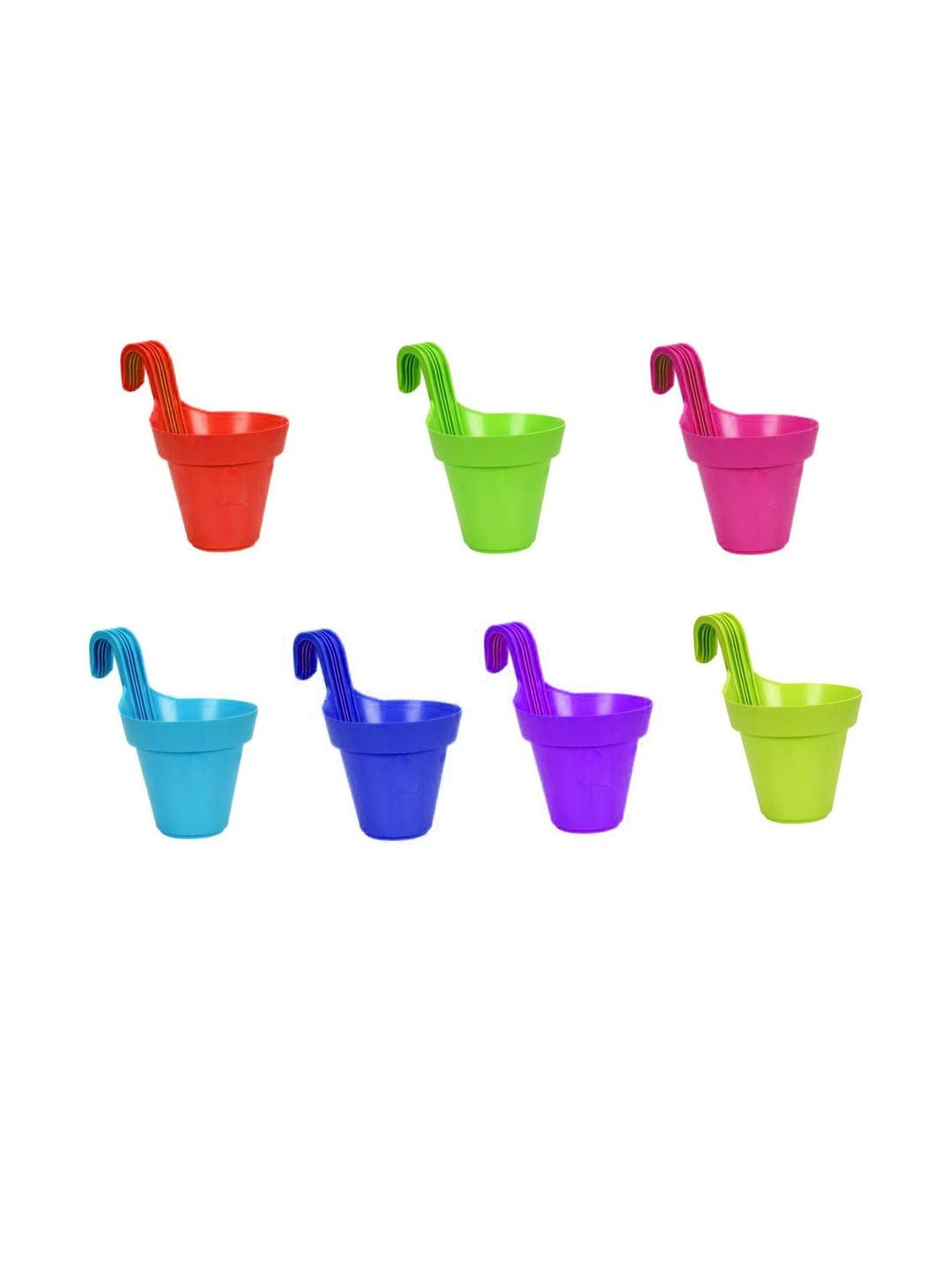 Hanging Flower Pots/Railing Planter for Plant Set of 7