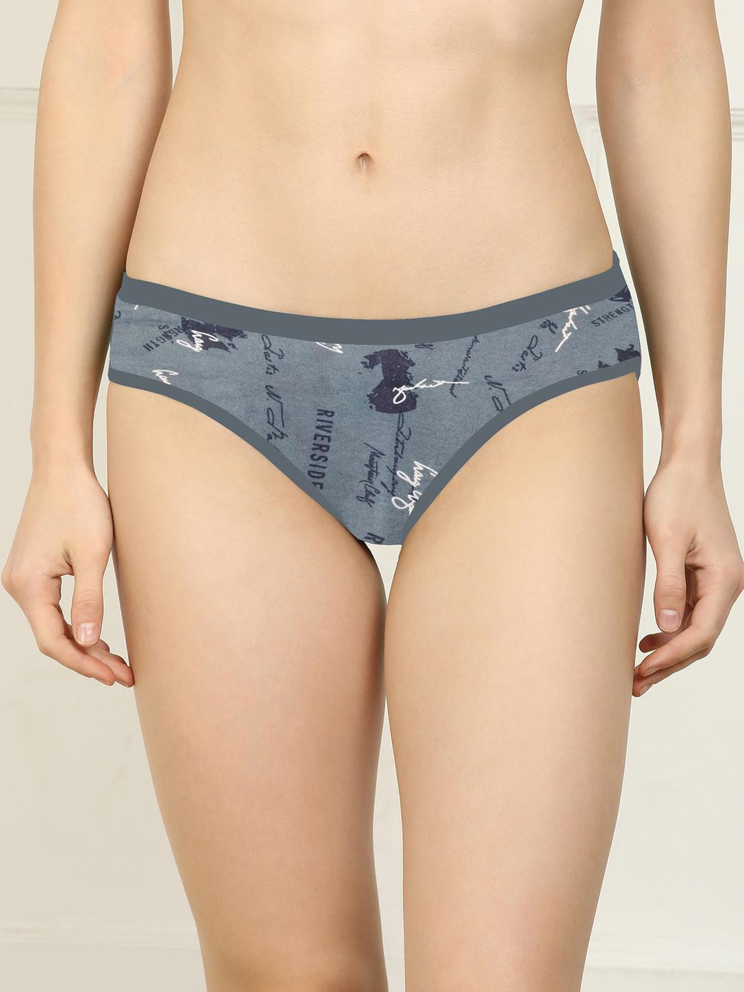 New stylish Grey Cotton Hipster Multicolor Panties Pack of 1