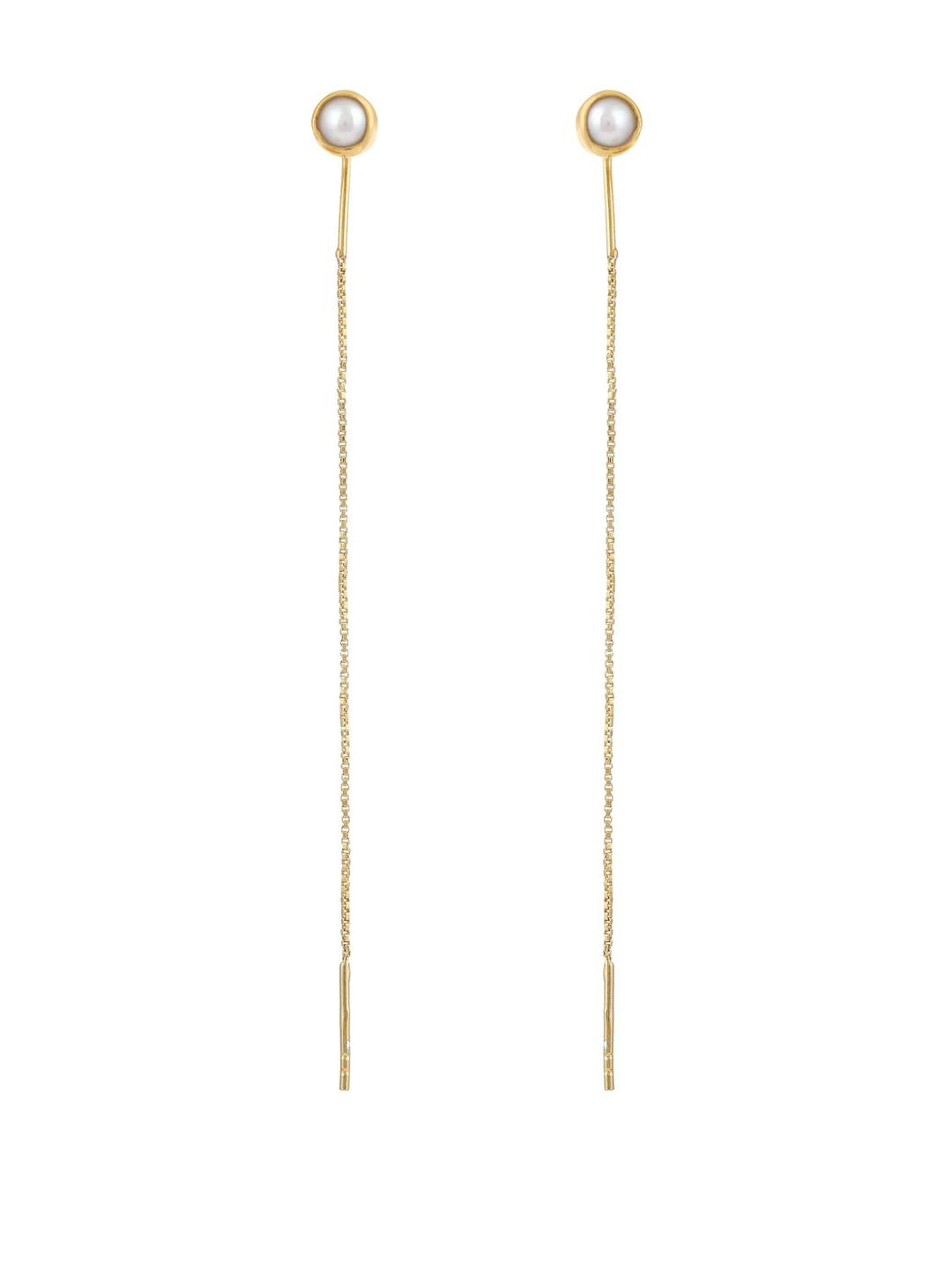 Silver Planets 925-92.5 Sterling Silver Gold Plated Pearl Fashion Hanging Sui Dhaga Earring for Women and Girls (9)