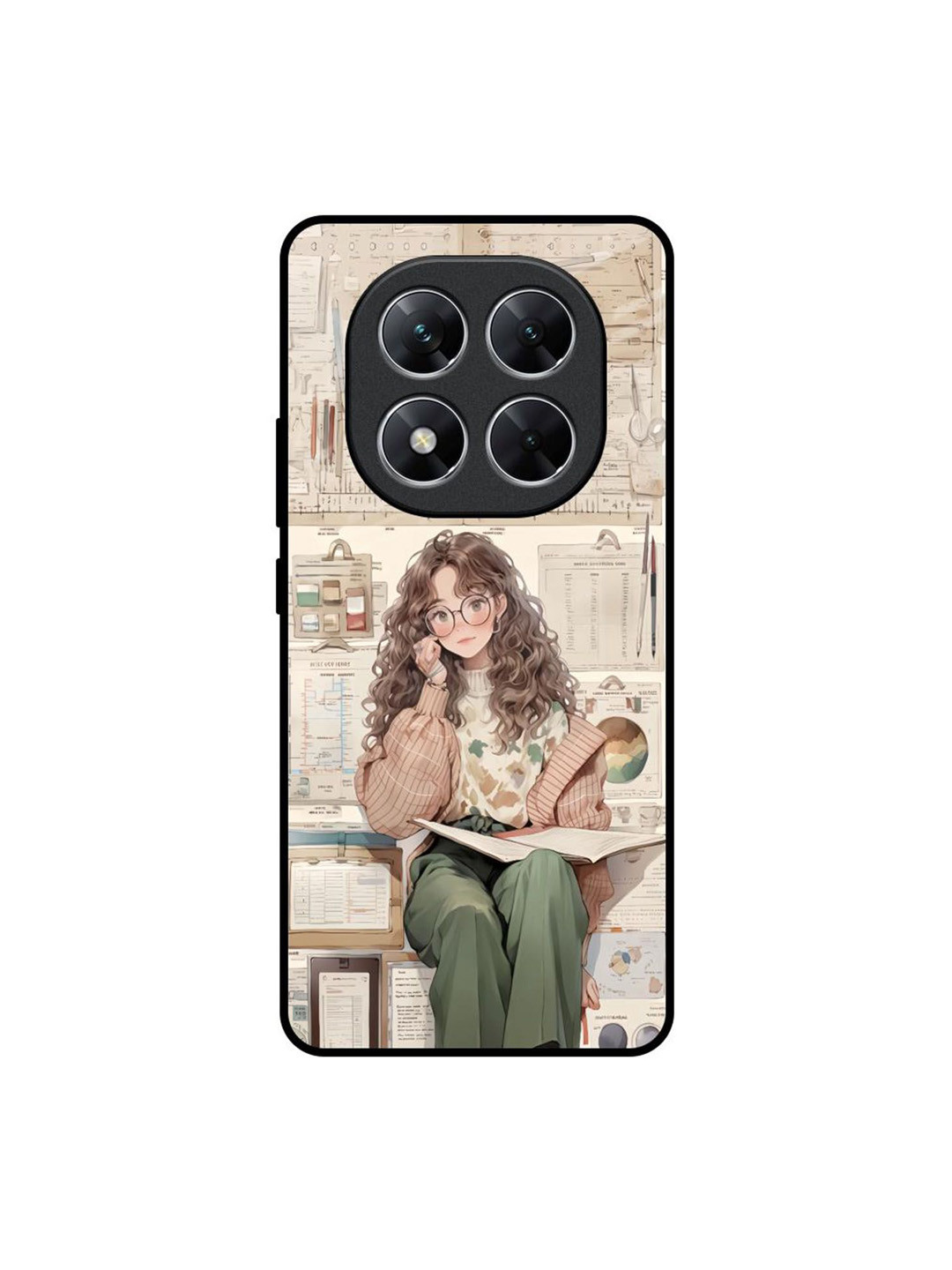 QRIOH Desk Dreamer Printed Poco X7 5G Glass Back Case Mobile Accessories