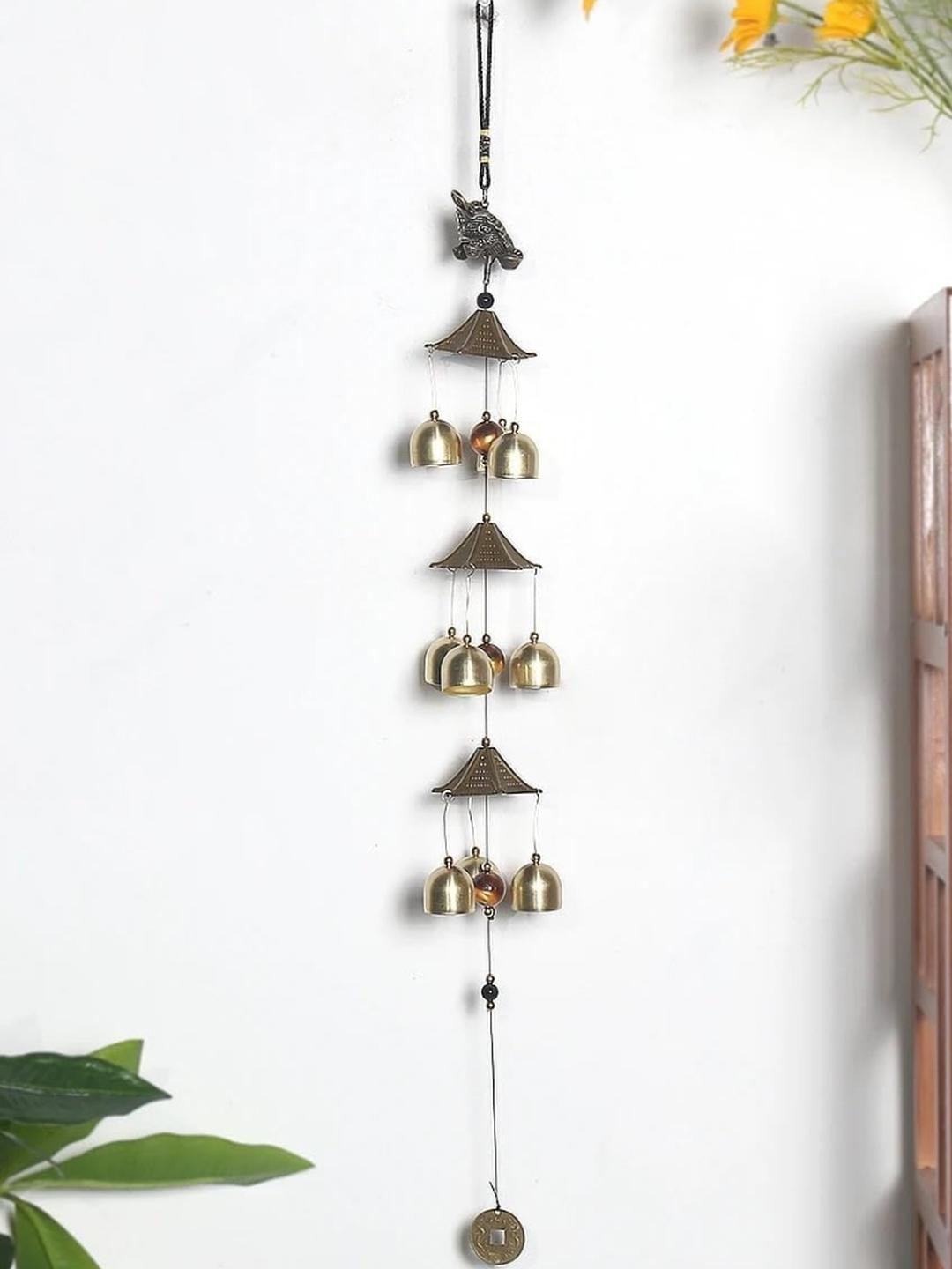 WARMINGO DE Gold Toned 9 Bells Windchimes