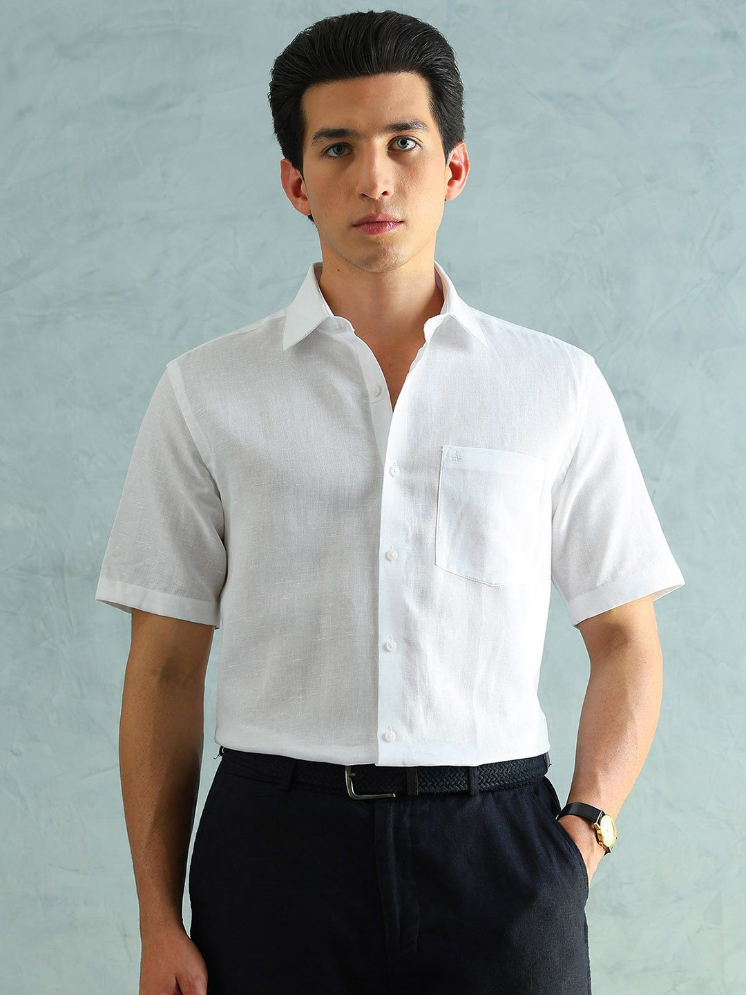 Arrow Men Cotton Linen Regular Fit Shirt