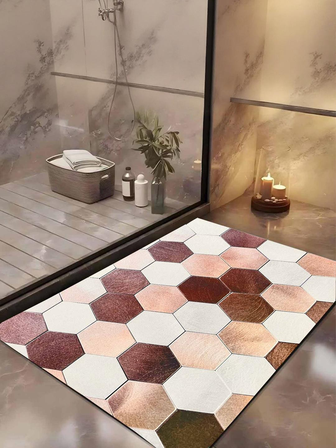 IVAZA Gold Anti Slip 550 gsm Bath Rugs