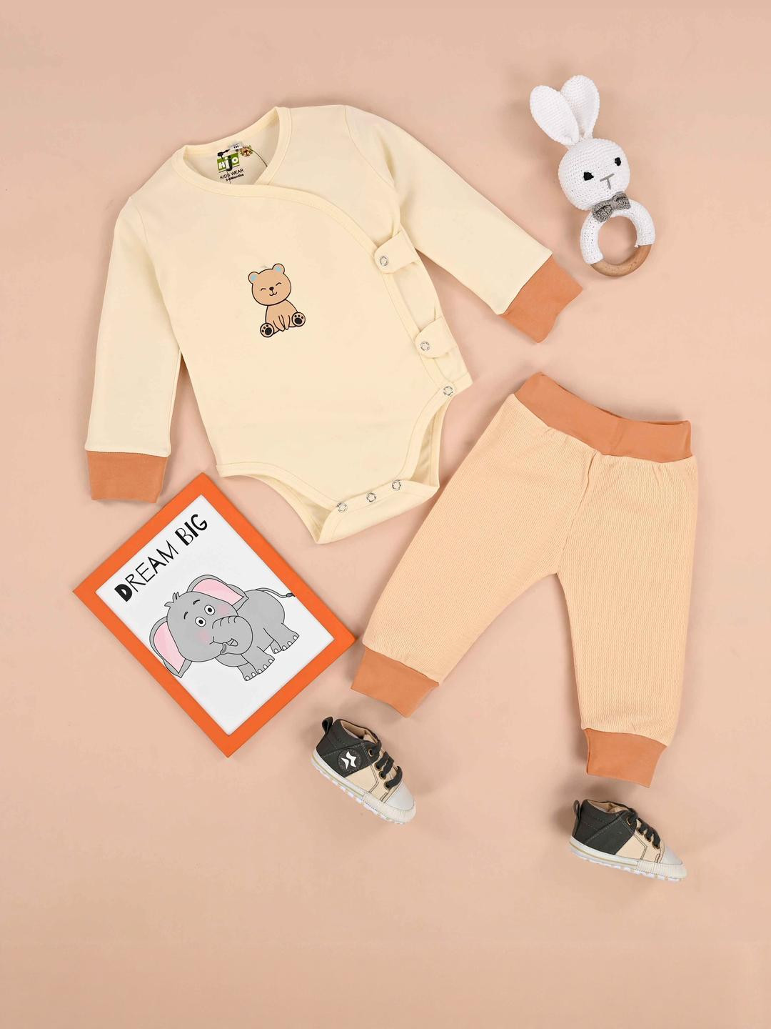 Hijo Kids Wear Boys Peach Clothing Set