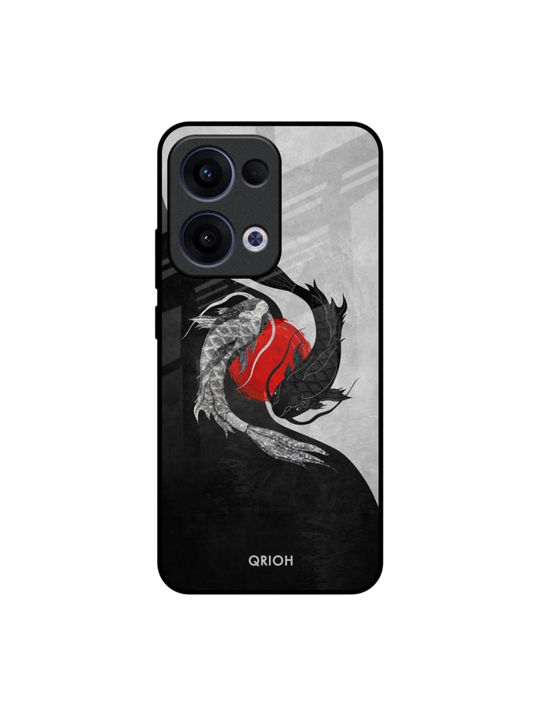 QRIOH Japanese Art Printed Oppo Reno13 5G Glass Back Case