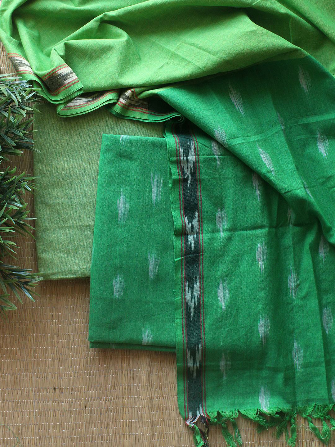 Weaves of Tradition Geometric Woven Design Cotton Unstitched Dress Material