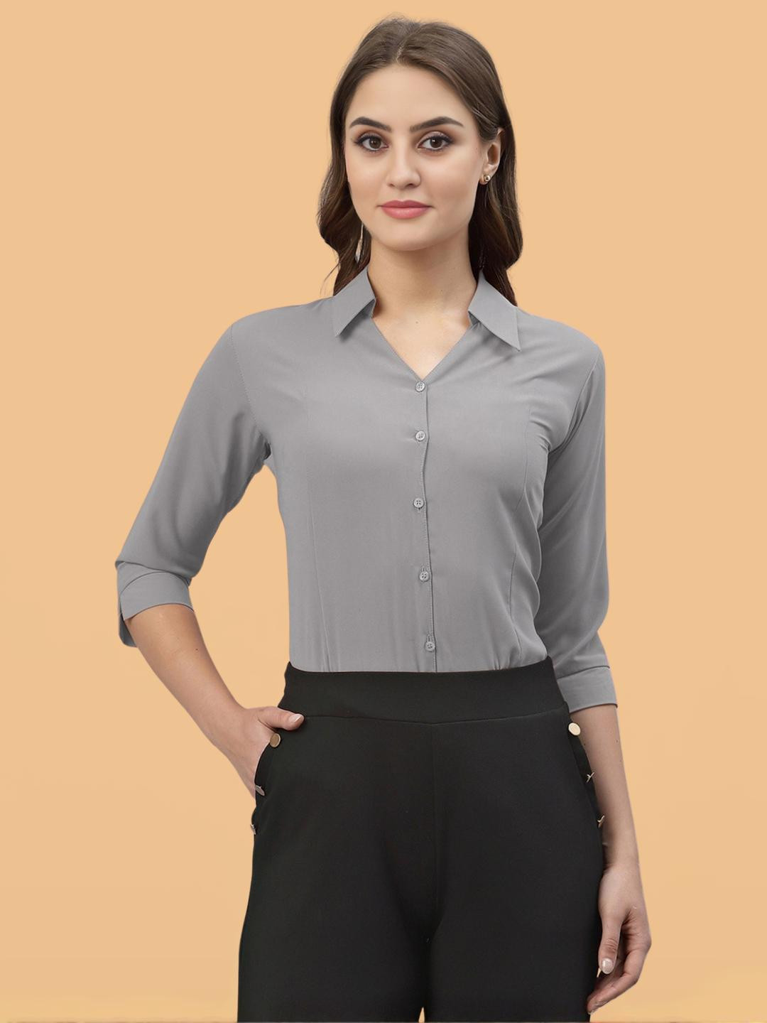 Ethic Glance Women Grey Shirts