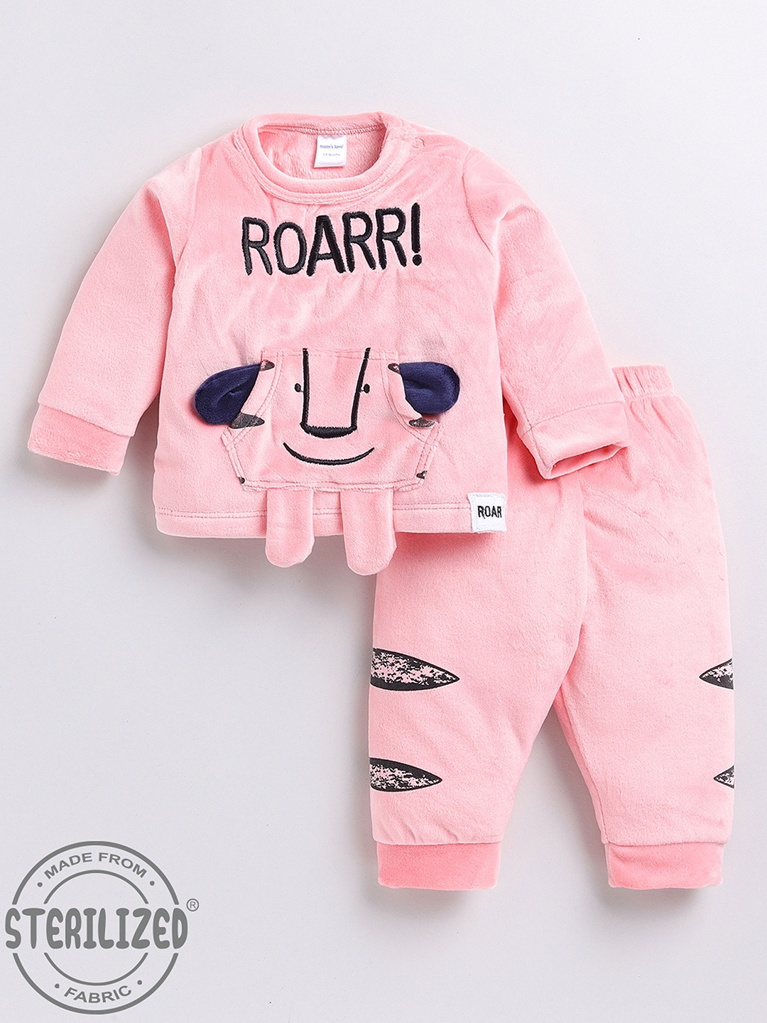 Moms Love Boys Tiger Embroidered Sweatshirt with Pyjamas