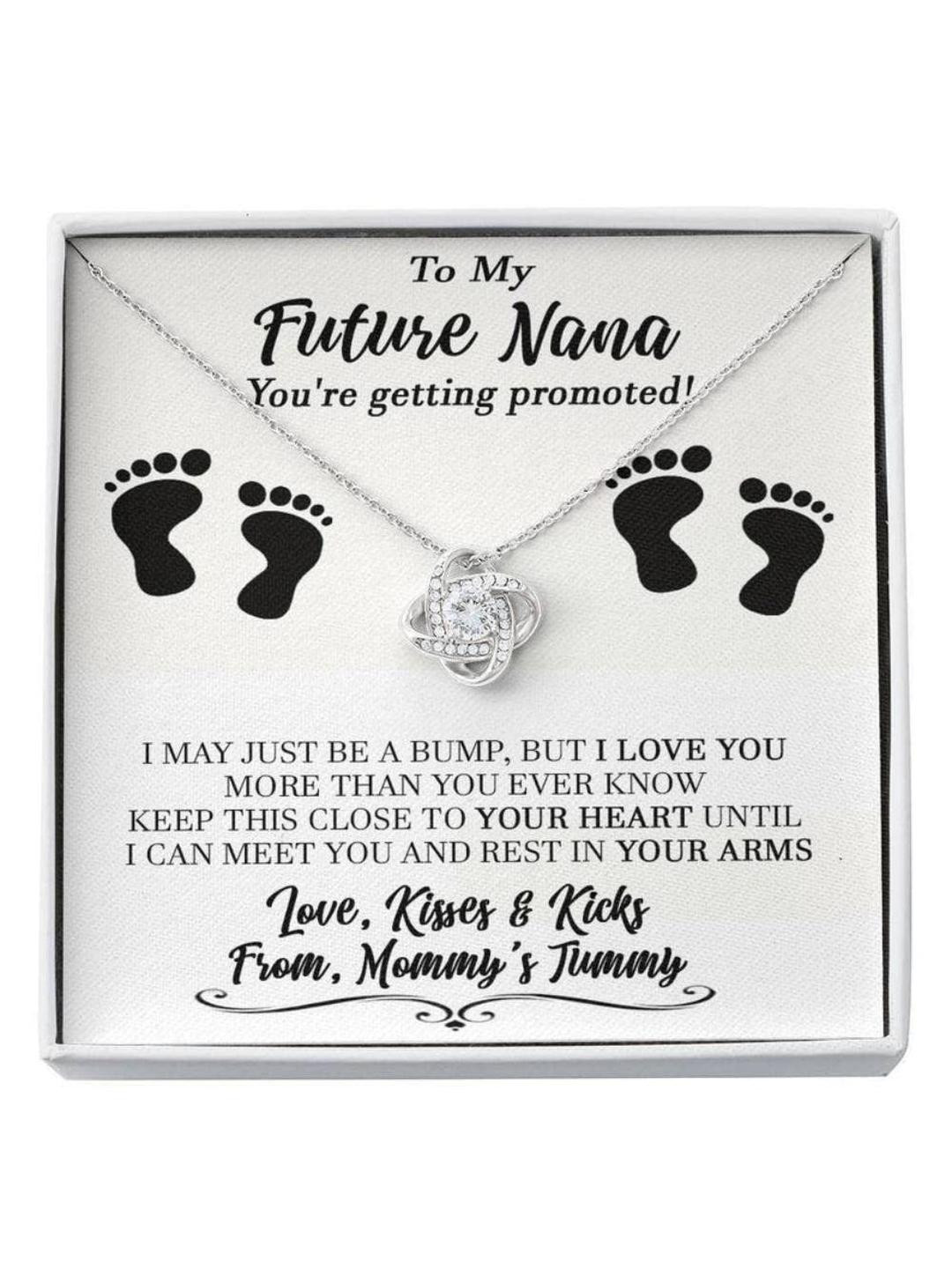 Silver Gift Grandmother Necklace, New Nana Gift, Grandma To Be, Gift For Grandmother To Be, Pregnan