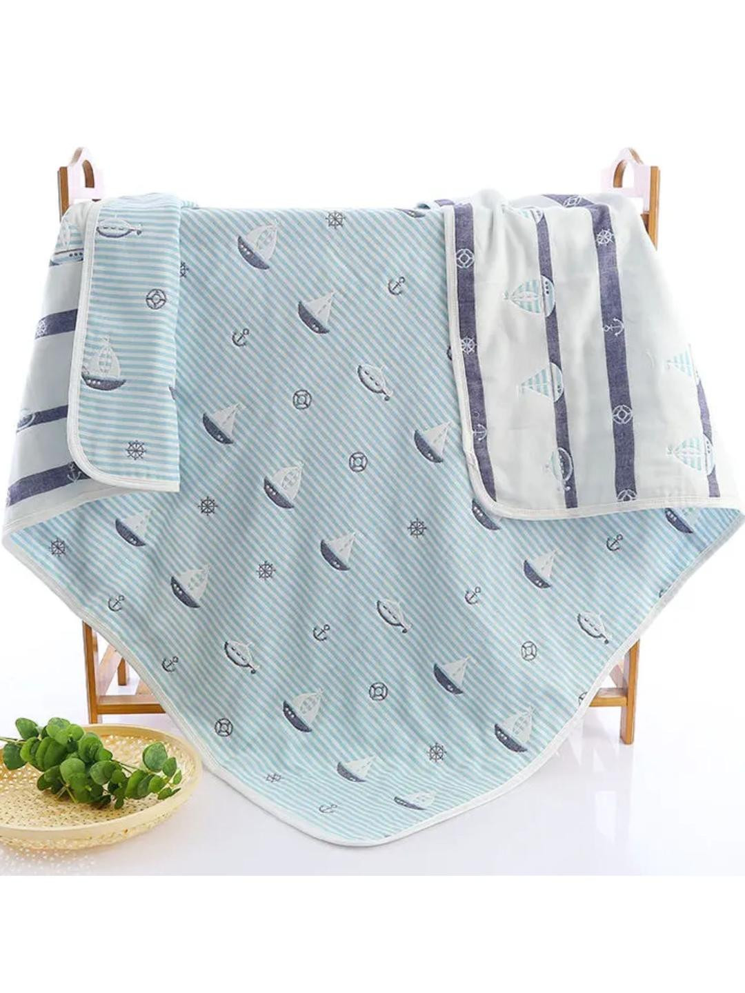 MumsLap Blue & Navy Blue Summer 210 GSM Blanket