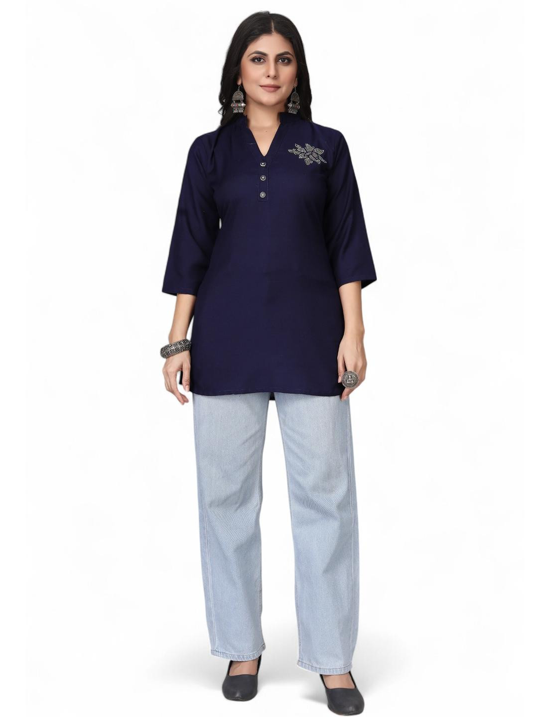 Fabtown Blue Khadi Tunics