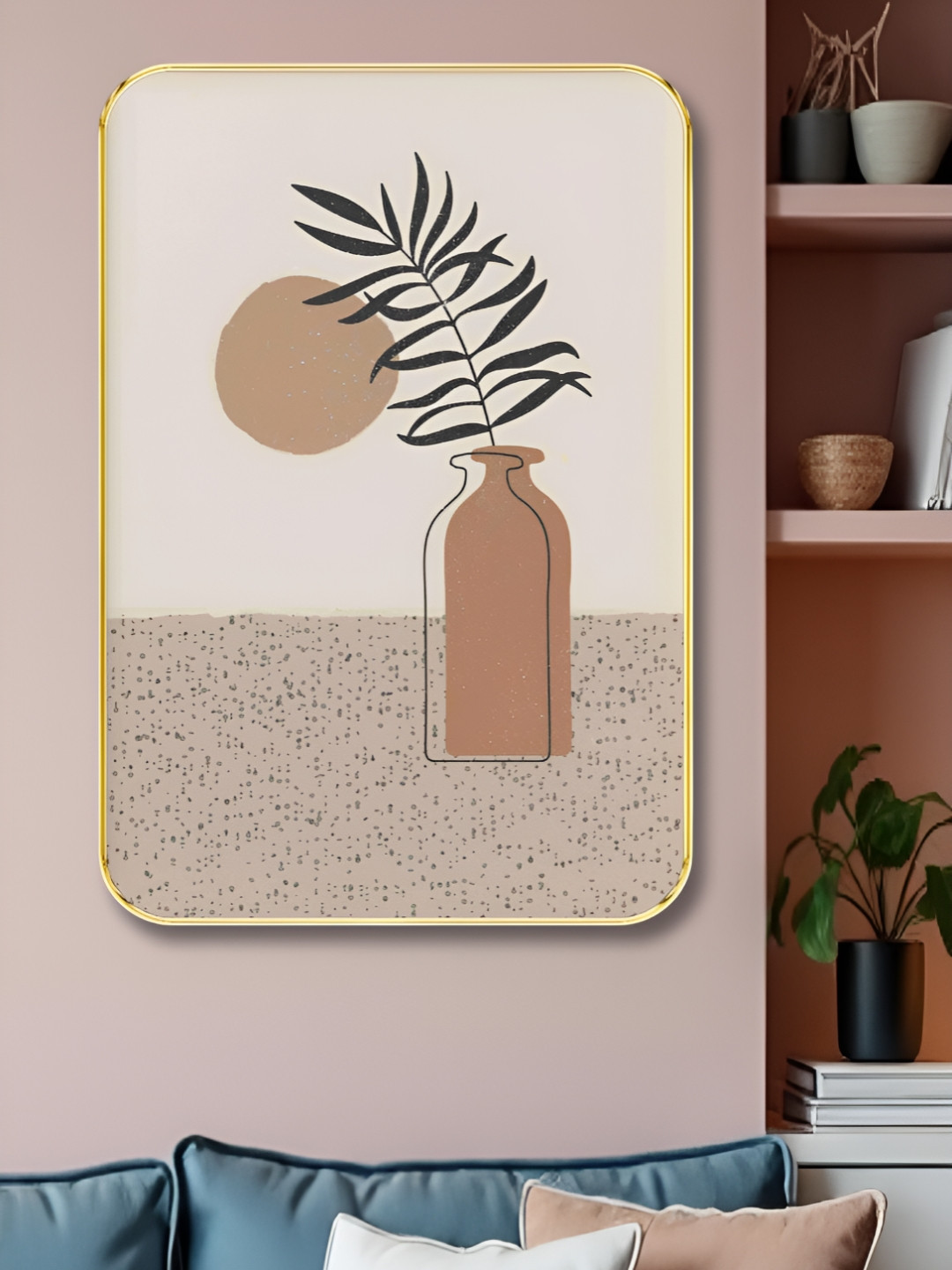 Livin'luxe Brown & Black Vase Printed Wall Art