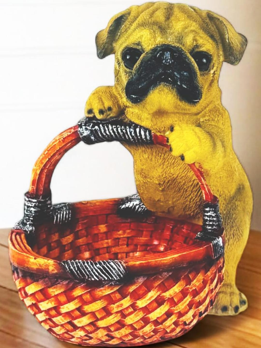 Go Hooked Dog Shape Decorative Resin Storage Basket