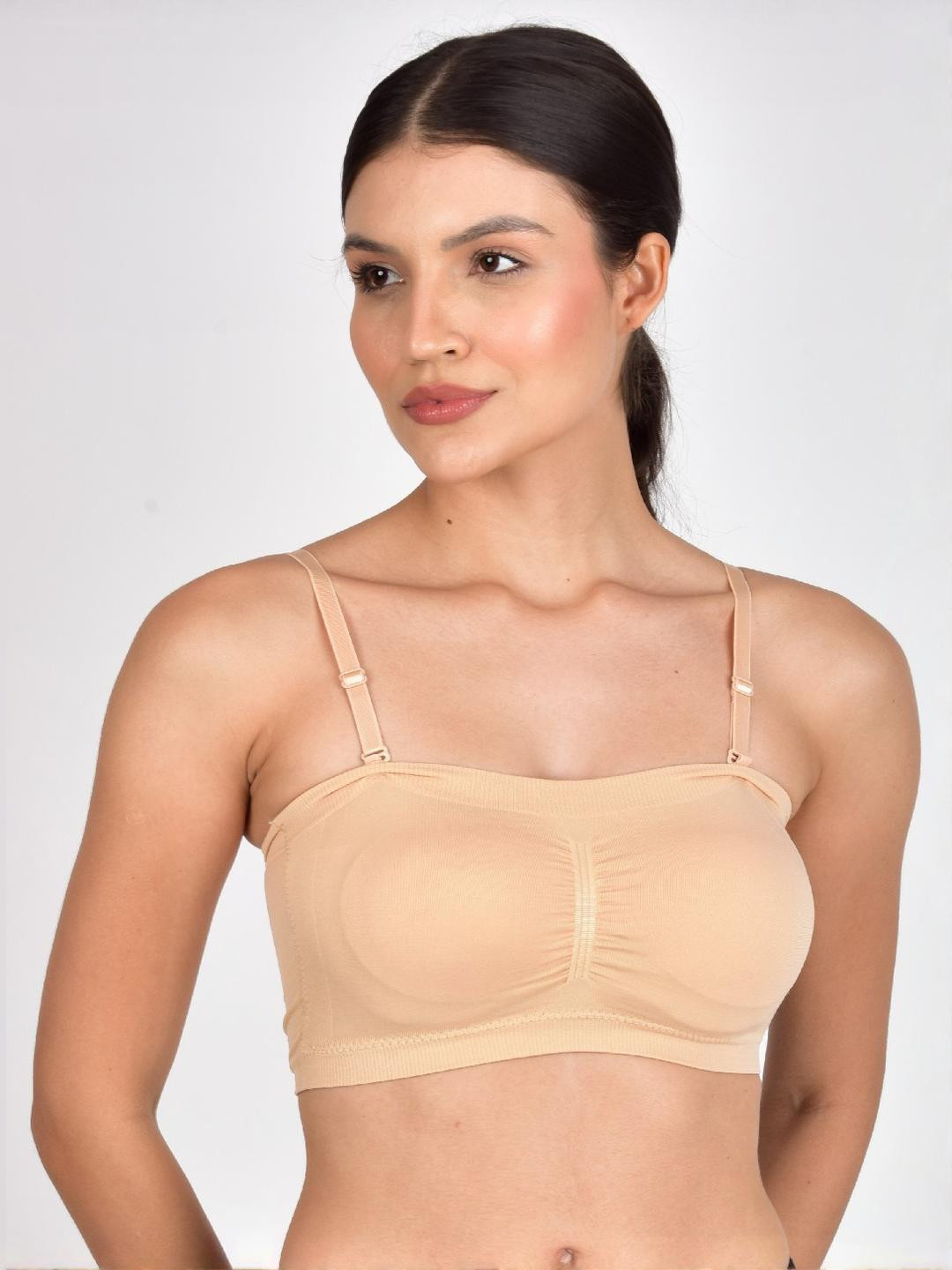 Tomkot Strapless Bras for Women Wireless Non-Slip Seamless Skin Tube Bra with Straps