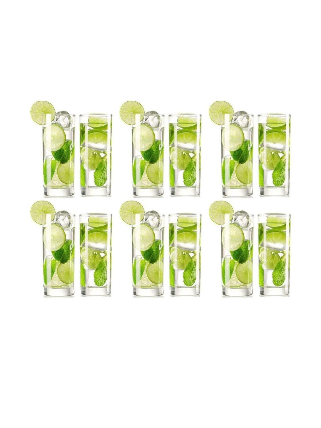 SOMIL Pack Of 12 Transparent Food Safe Water Glasses