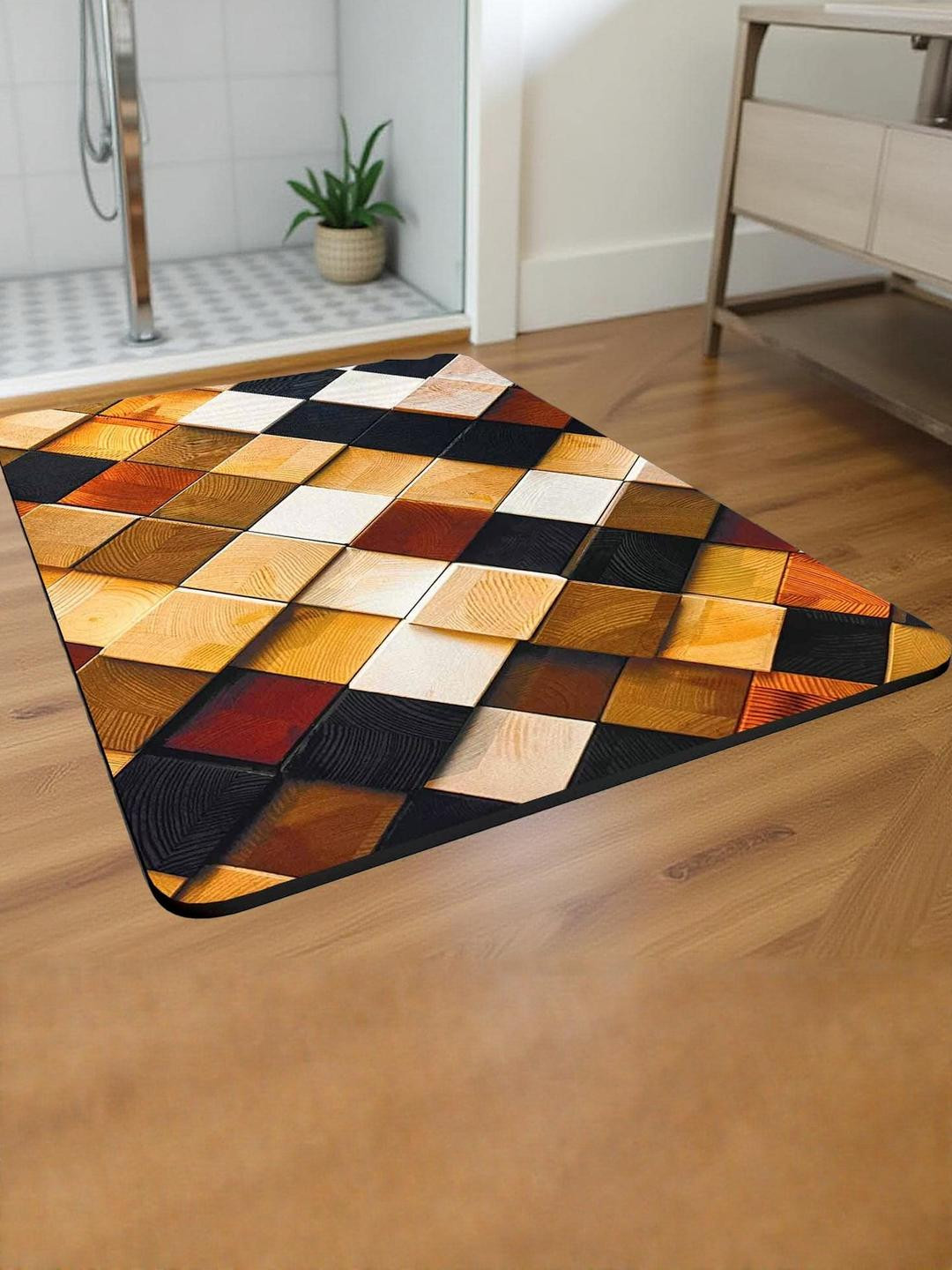 IVAZA Walnut Brown Anti Slip 550 gsm Bath Rugs