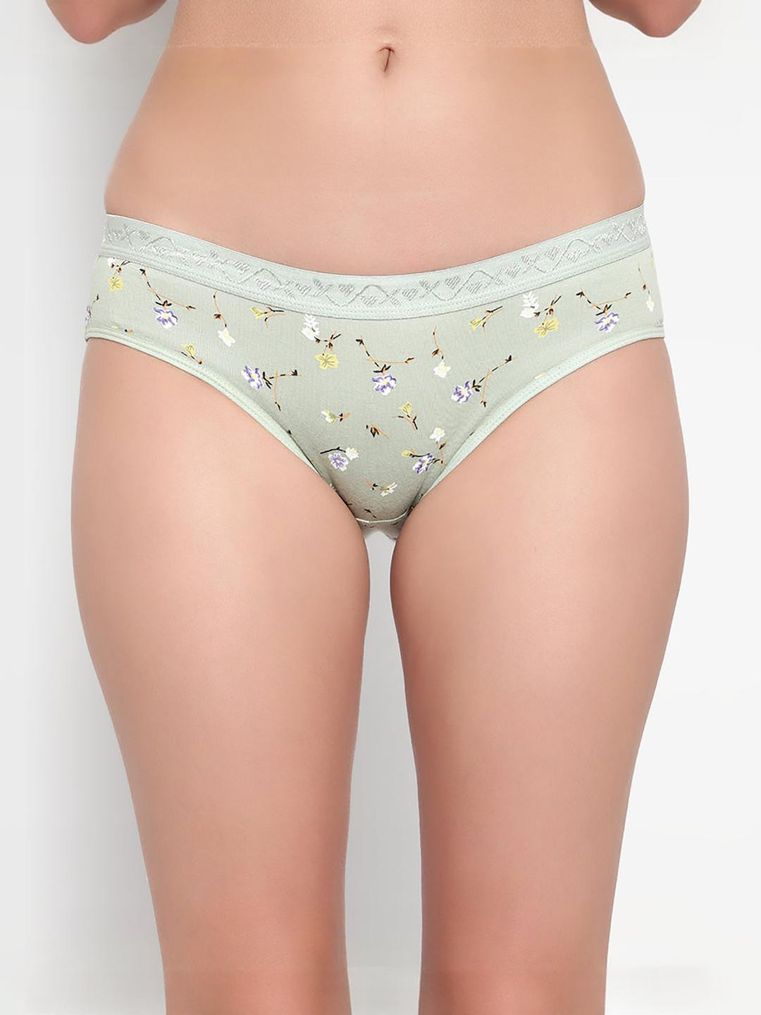 New stylish Green Cotton Silk Hipster Multicolor Panties Pack of 1