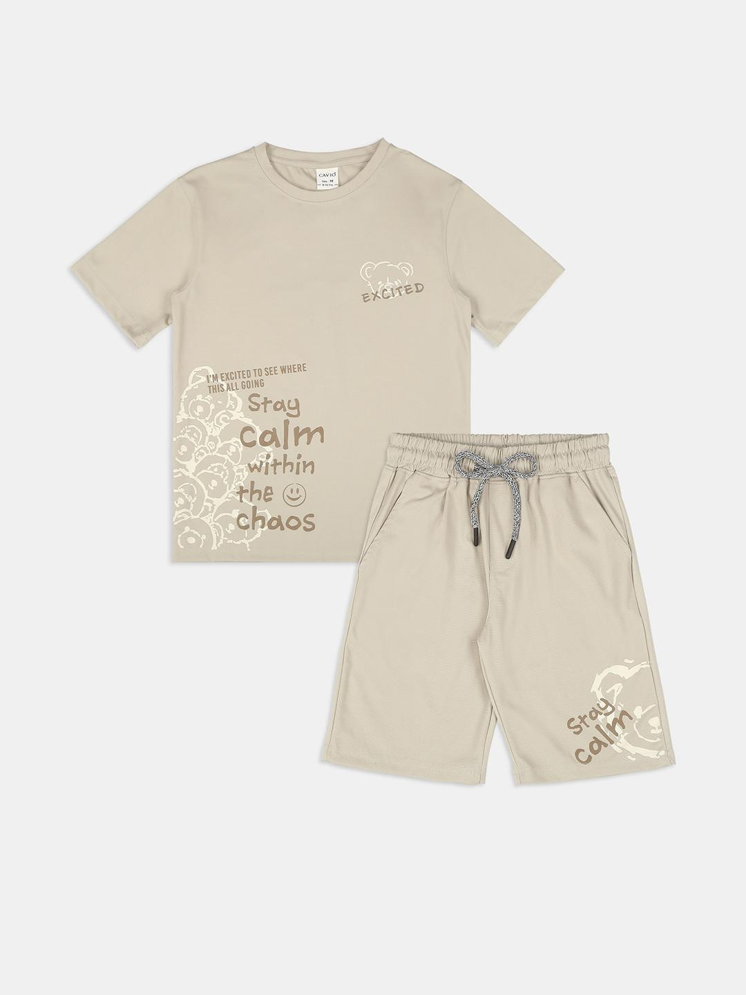 CAVIO Boys Cream Clothing Set