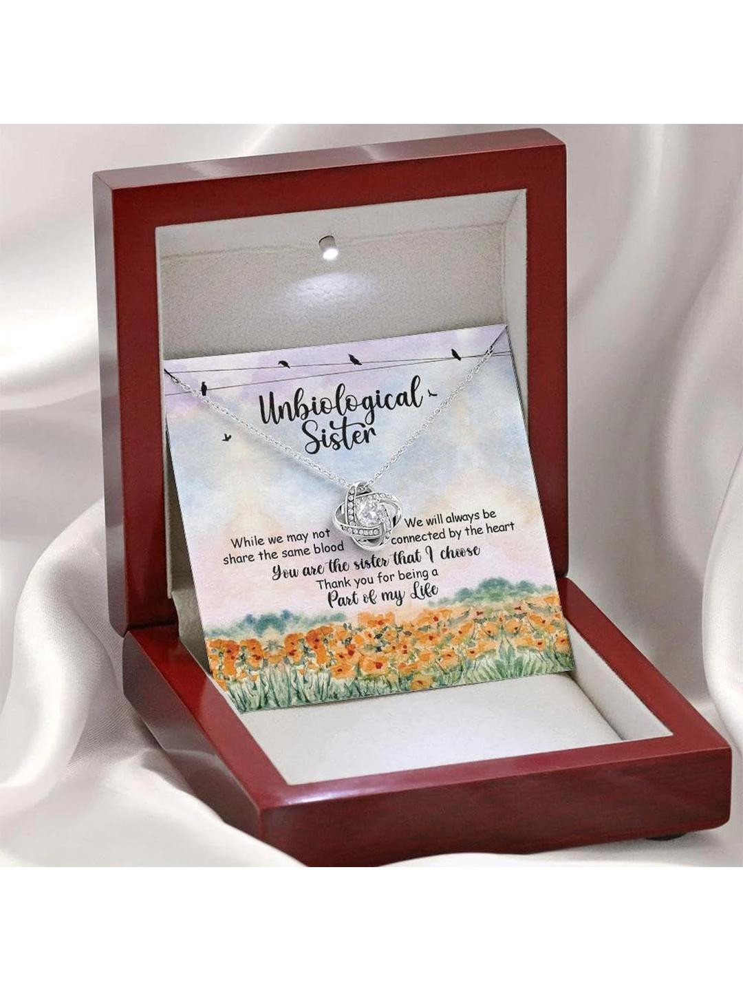 Silver Gift Sister Necklace, Little Sister Wish Necklace, Sister Birthday Gift, Younger Sister Gift