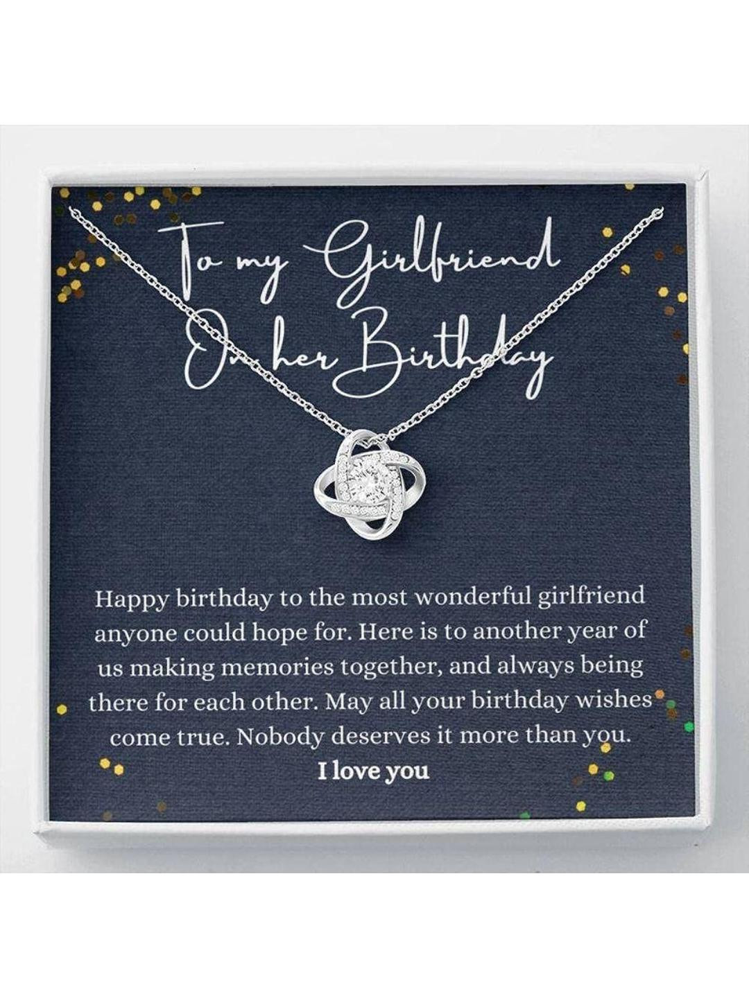 Silver Gift Girlfriend Necklace, Happy Birthday Girlfriend Necklace Gift, Girlfriend Birthday, Thou