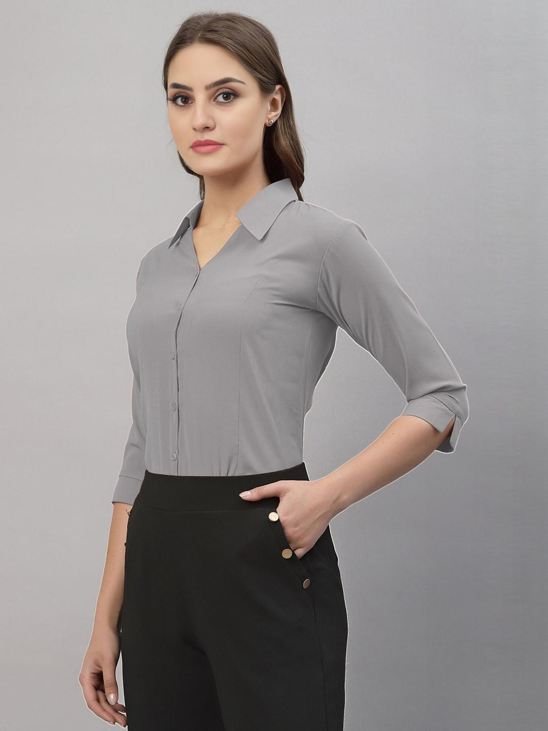 Ethic Glance Women Grey Shirts