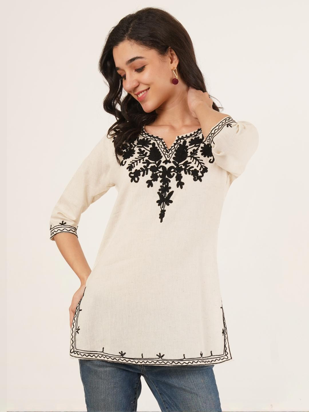 Ethic Glance Women Off White Tops