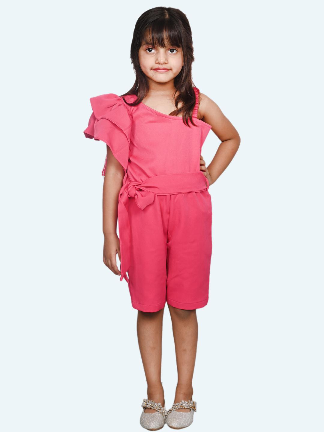 Modish Girls Basic Magenta Jumpsuit