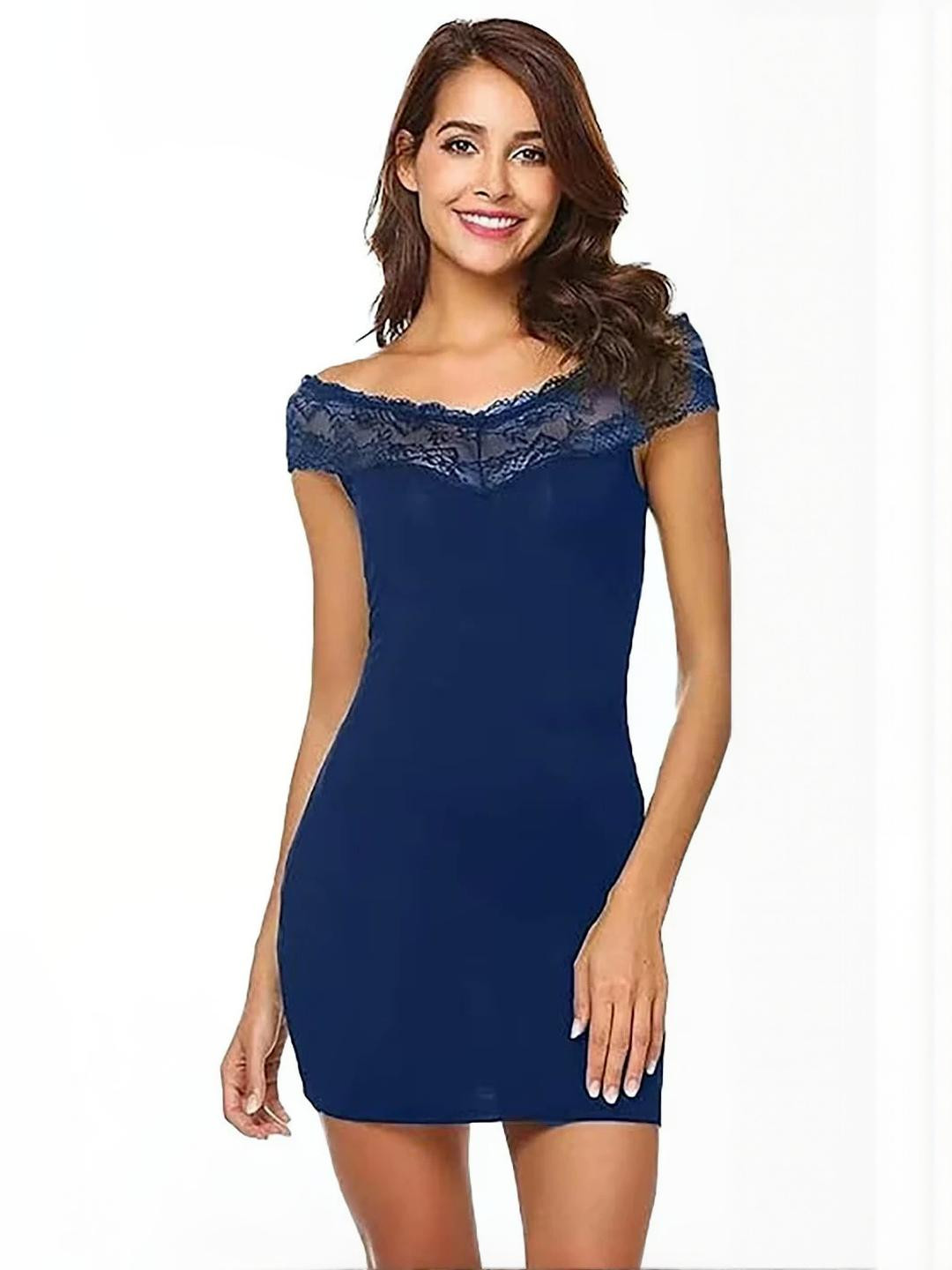 Veeva Beauty & Fashion V-Neck Self Design Baby Dolls