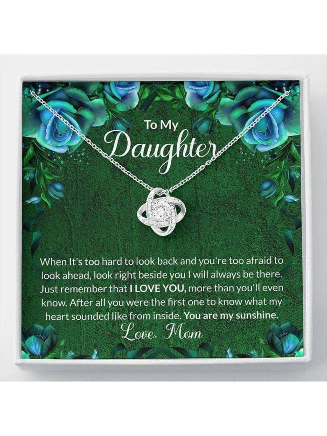 Silver Gift Daughter Necklace Gift To Daughter To My Daughter Green Stronger Together Necklace