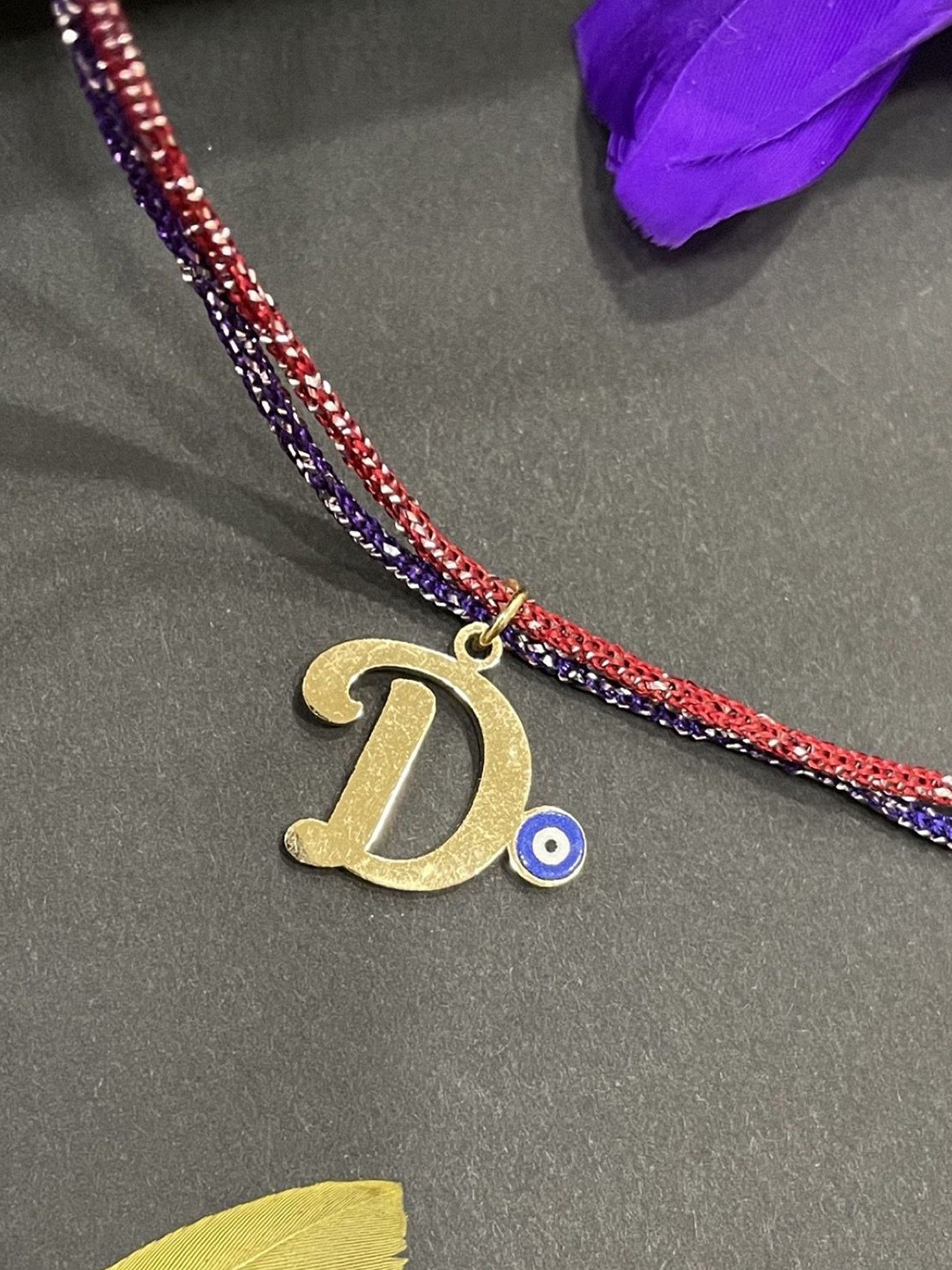 Digital Dress Room Gold Plated Evil Eye Thread Rakhi