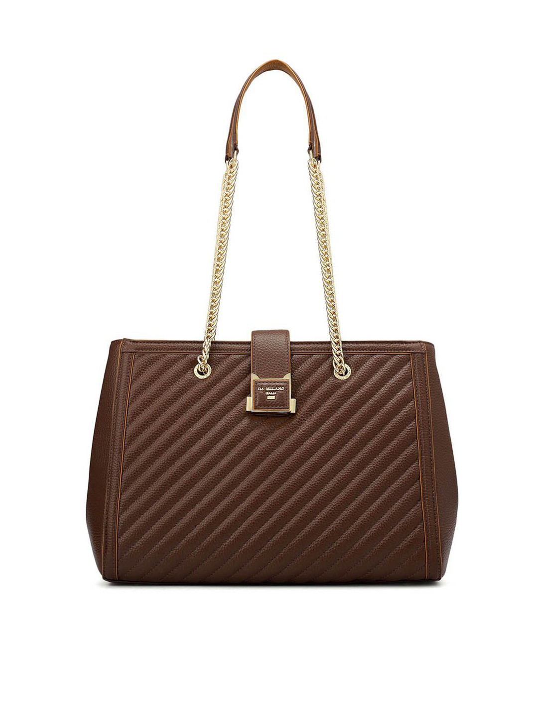 Da Milano Women Textured Structured Quilted Leather Shoulder Bag