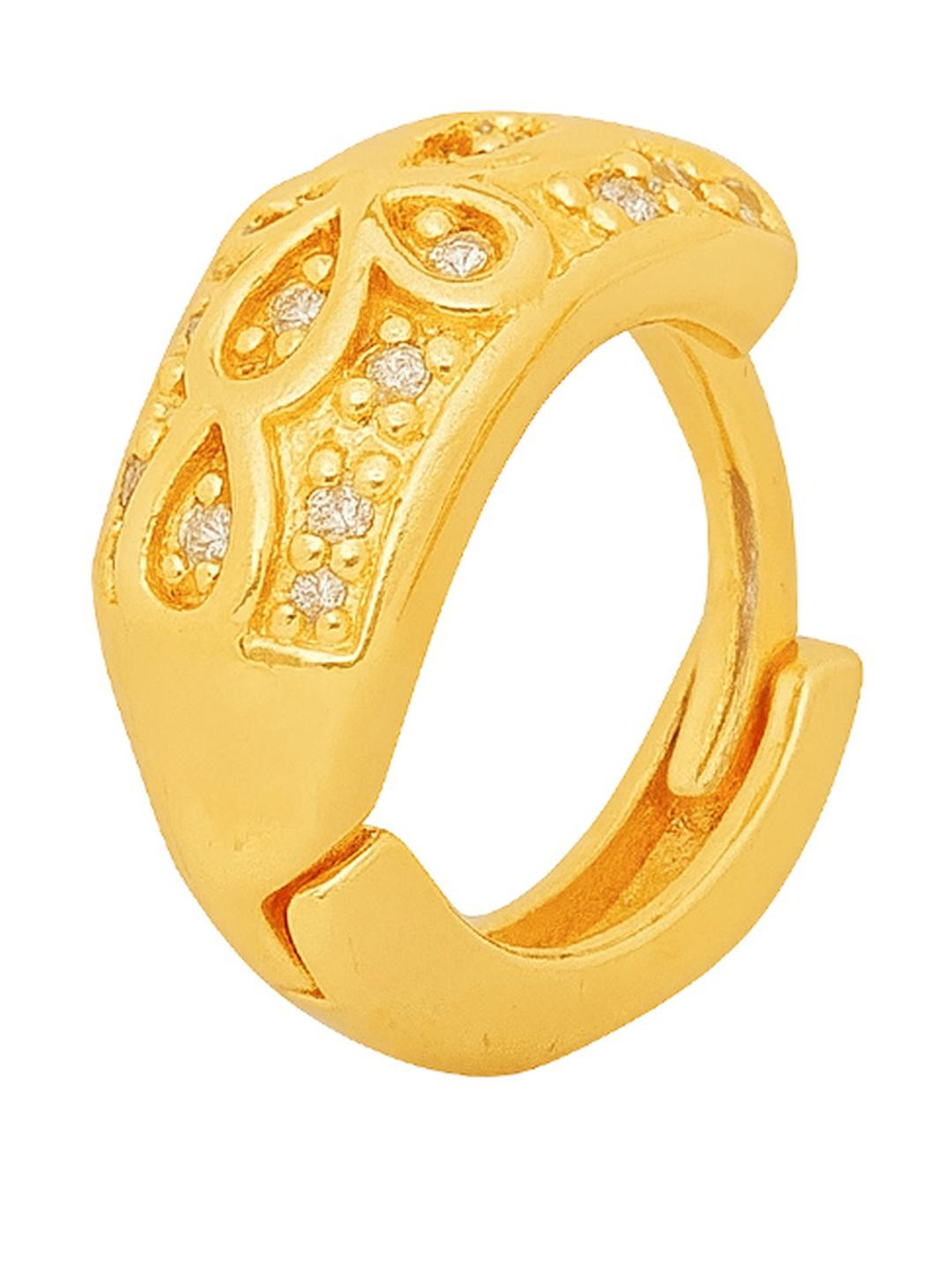 Beenth & Doneth Women Gold Plated 14K Zirconia Circular Hoop Earrings