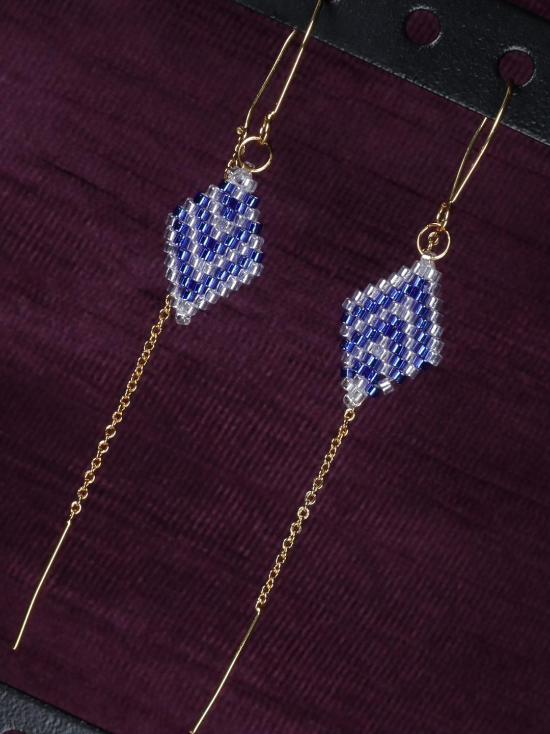 Threads & Beads Diamond Shaped Drop Earrings