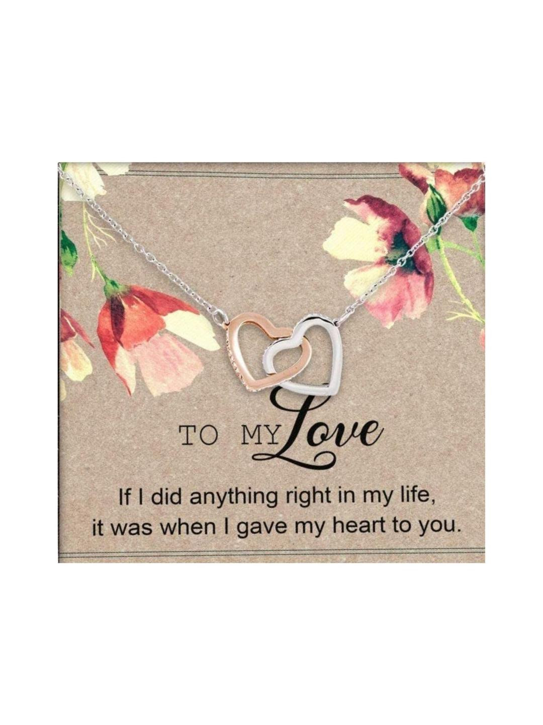 Silver Gift Wife Necklace, To My Love Necklace Gifts Necklace With Gift Box For Birthday Christmas