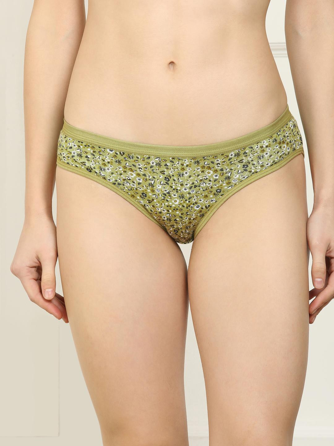New stylish Green Cotton Silk Hipster Multicolor Panties Pack of 1