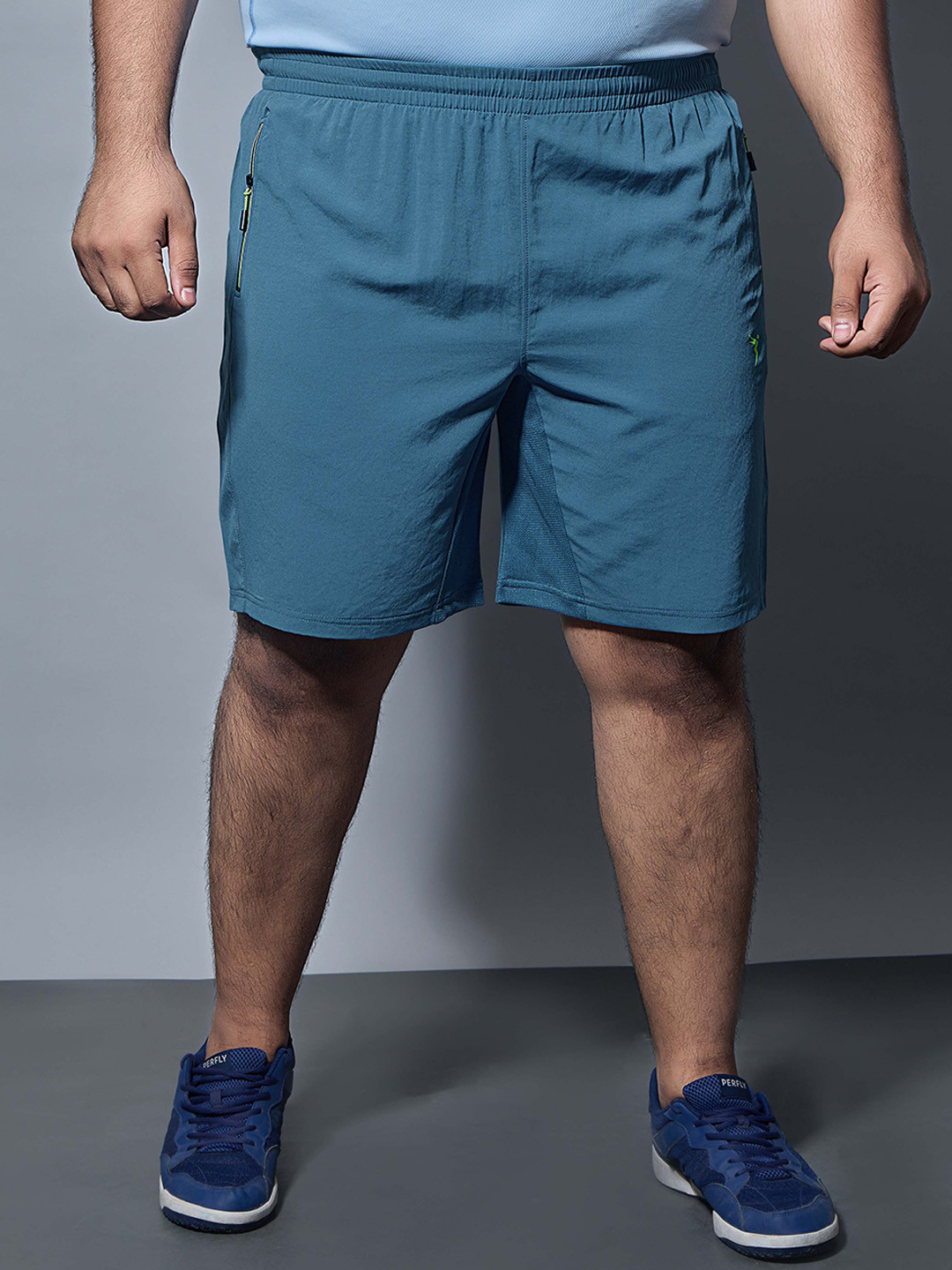 Technosport Men Plus Size Solid Slim Fit  Sports Shorts with Technolite