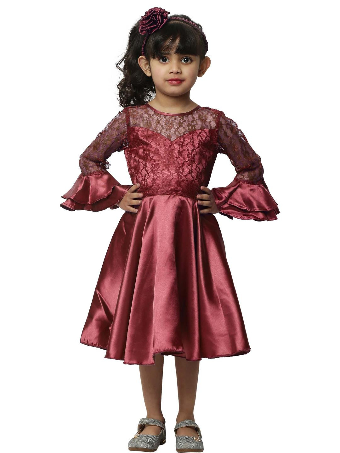 Shahina Fashion party wear Girls Satin Dress