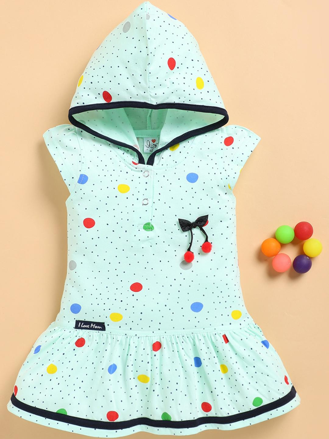 I LOVE MOM Polka Dot Print Fit & Flare Dress