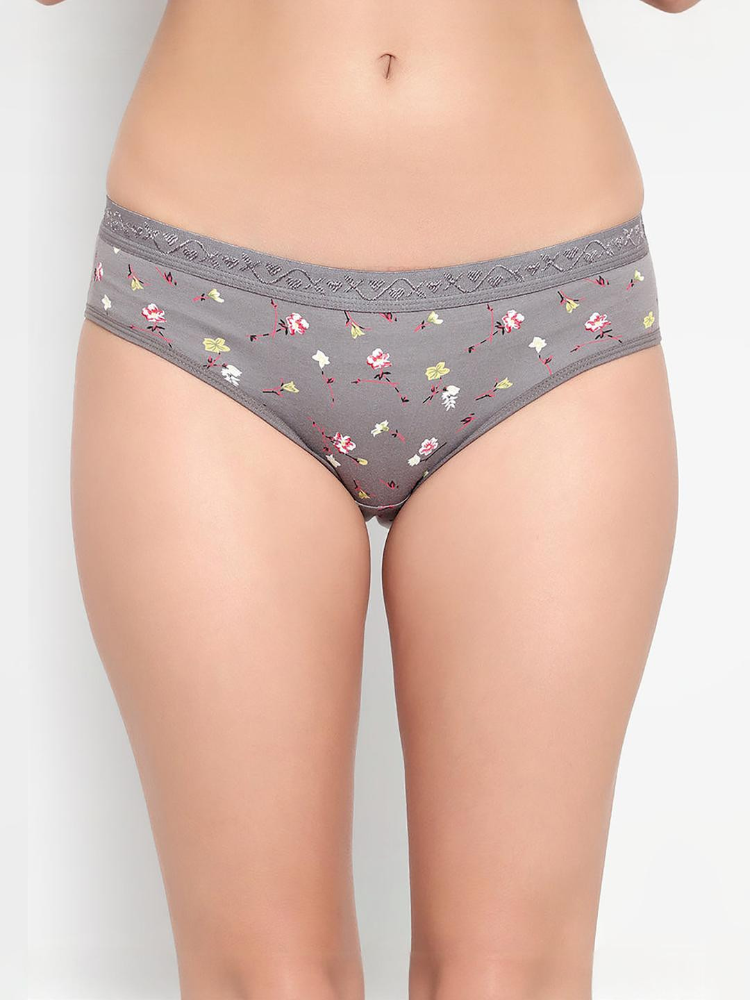 New stylish Grey Cotton Silk Hipster Multicolor Panties Pack of 1