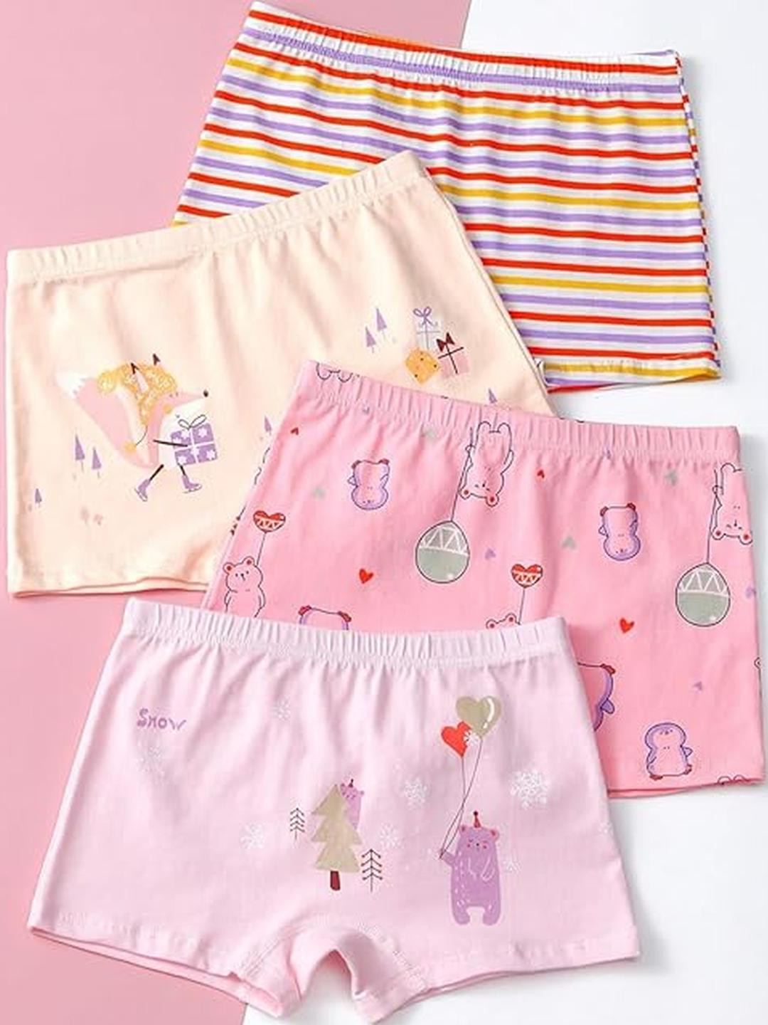 ASJAR Kids Girls Multicoloured Assorted Pack Of 3 Briefs