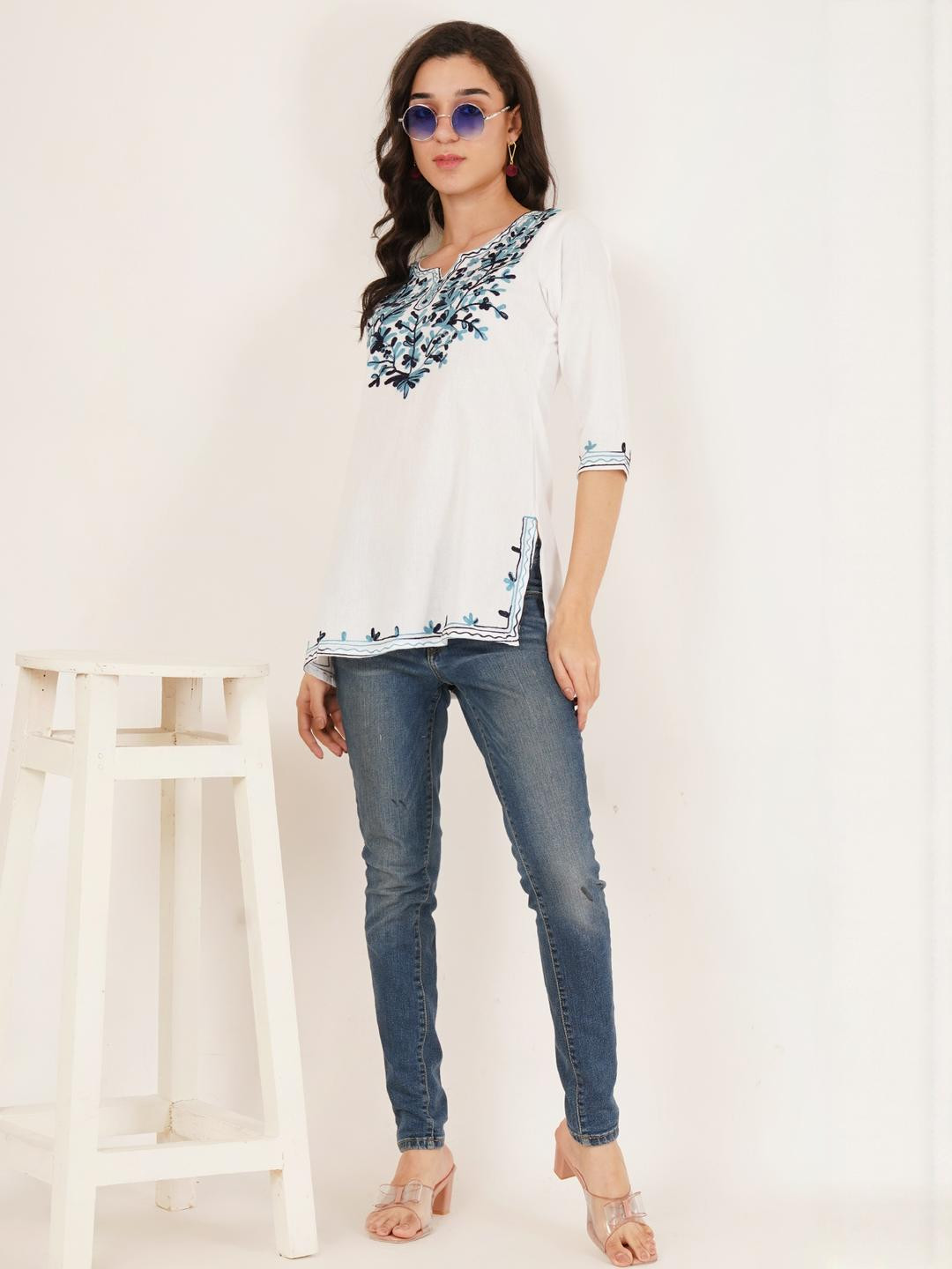 Ethic Glance Women White Tops