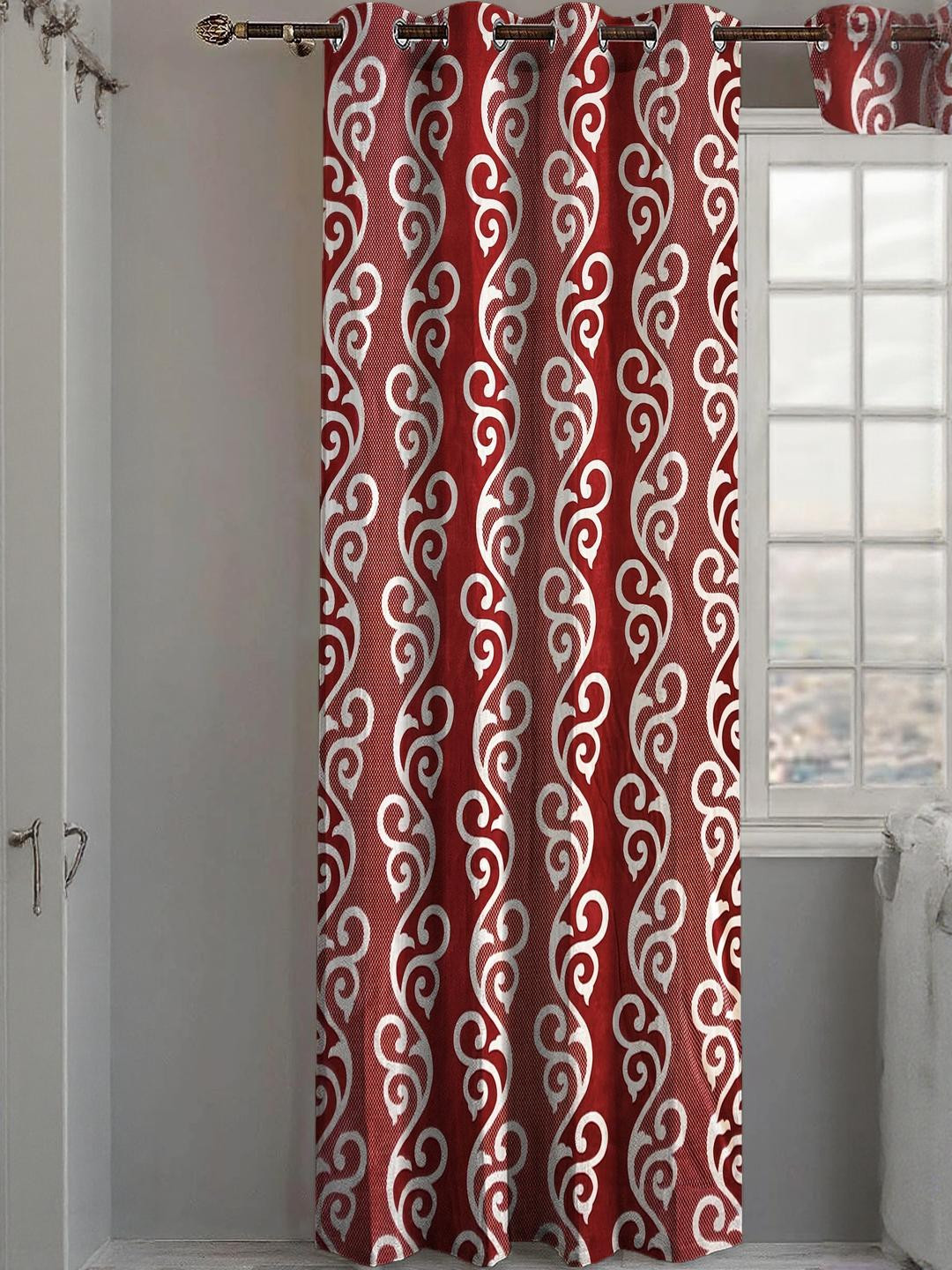 Lunar Days Set of 1 Maroon Room Darkening Eyelet Ring 9 Feet Curtain