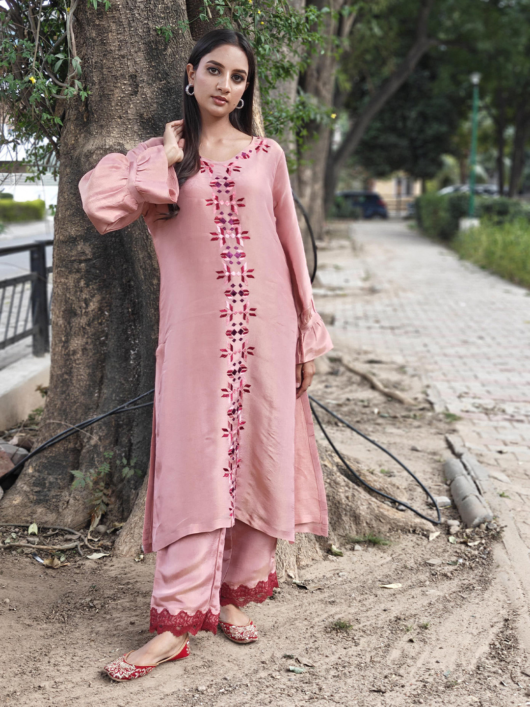 Phulkari Forever Women Pure Soft Tissue Hand Embroidered Phulkari Kurta