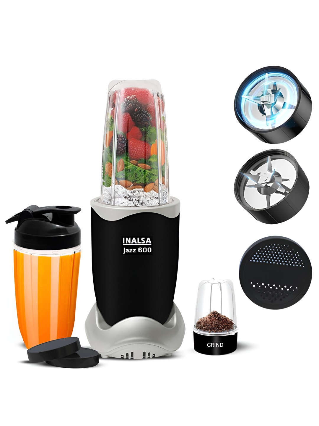 Inalsa Black Stainless Steel Juicer Mixer Grinder